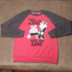 Monopoly Men's Crewneck Size L Dont Hate The Player New without Tags Grey Red